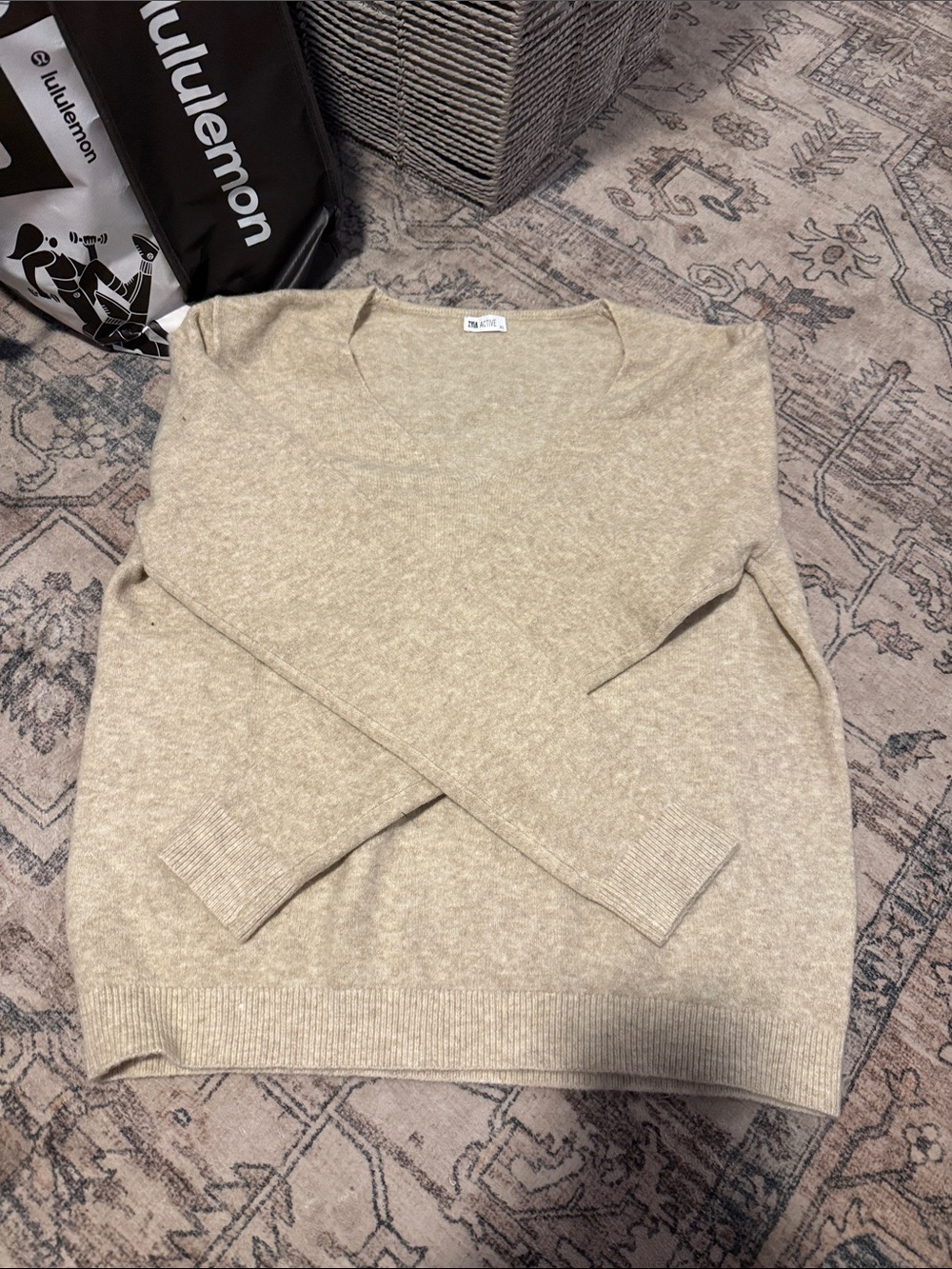 Zyia Beige Crewneck Sweater - Neutral Knit